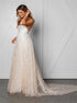 A Line Straps Lace Backless Wedding Dresses with Slit LBQW0157